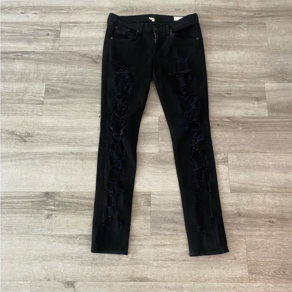 Rag & Bone black skinny distressed jean